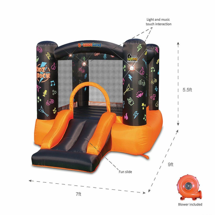 Toys, Games & Novelties * | Bounceland Kidz Rock Bounce House With Lights & Sound Interaction