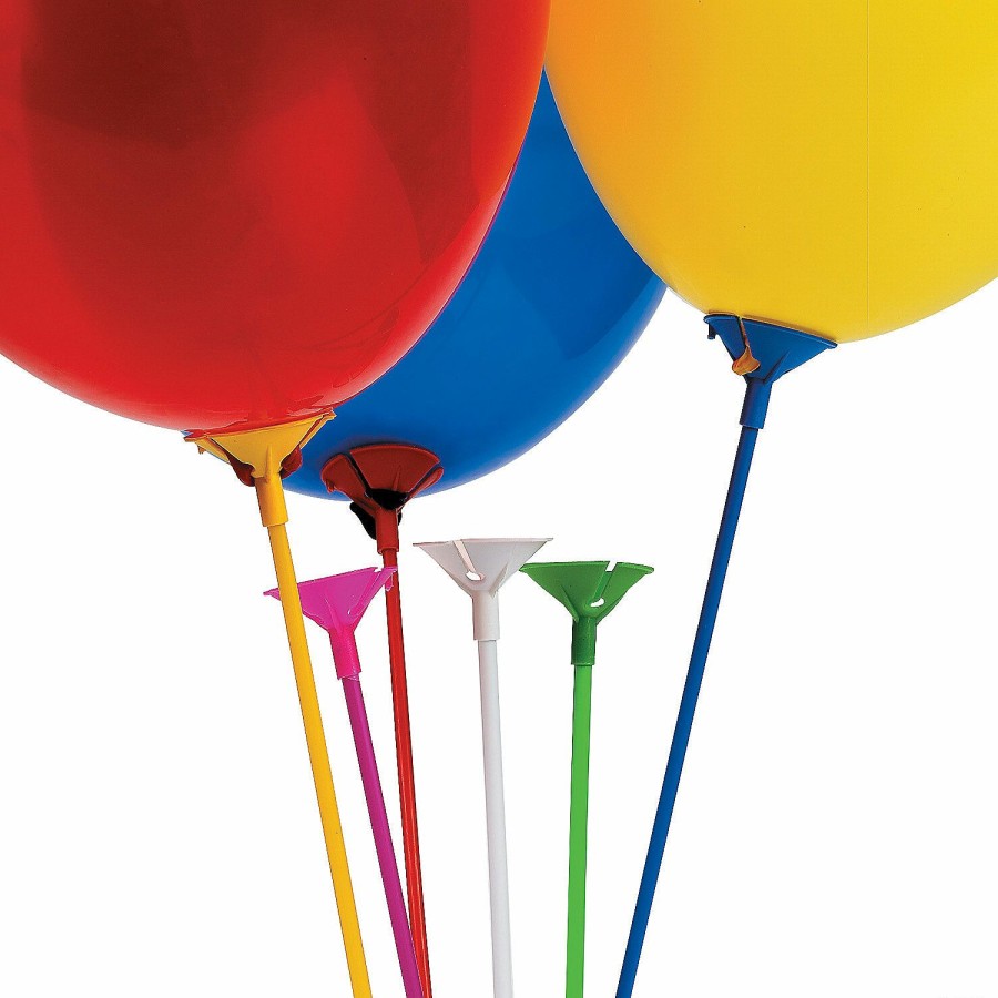 Party Decorations * | Balloon Sticks With Cups 144 Pc.