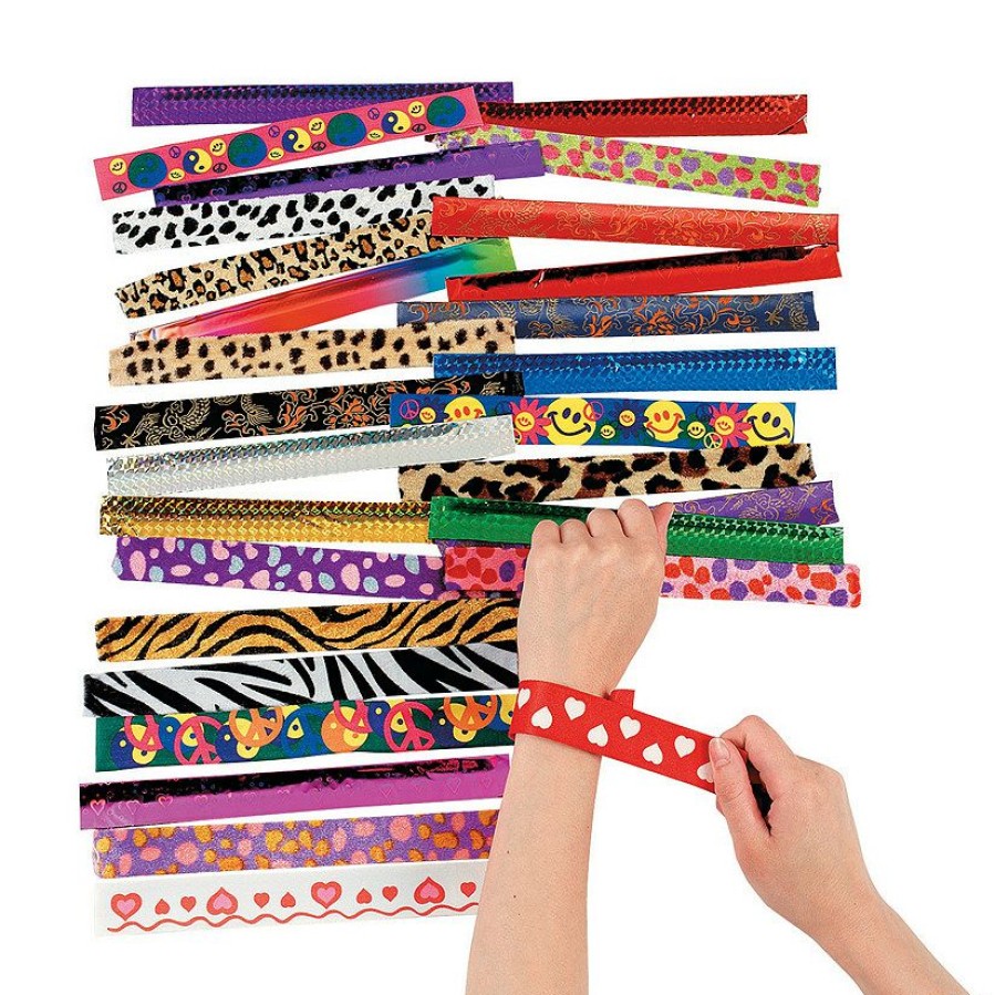 Toys, Games & Novelties * | Slap Bracelet Assortment 50 Pc.