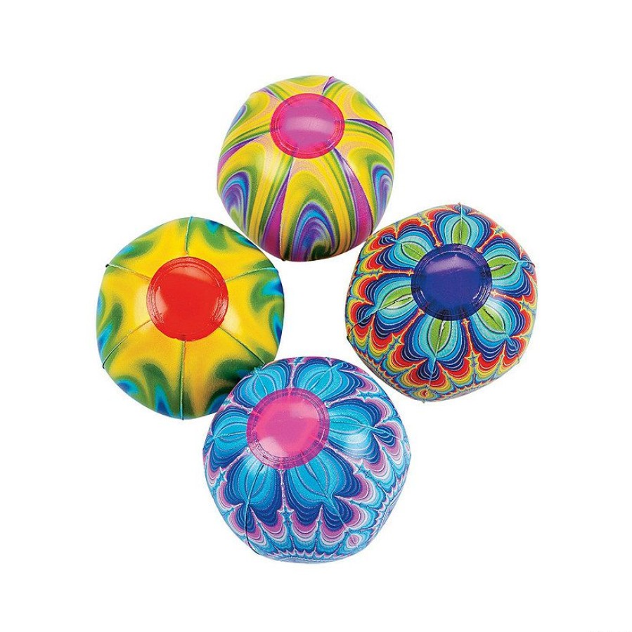 Toys, Games & Novelties * | Inflatable 5 Tie-Dyed Mini Beach Balls 12 Pc.