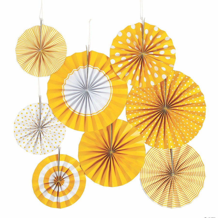 Party Decorations * | Hanging Paper Fan Assortment 8 Pc.