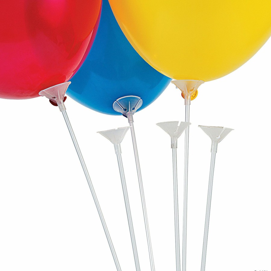 Party Decorations * | Bulk Clear Balloon Sticks With Cup 144 Pc.