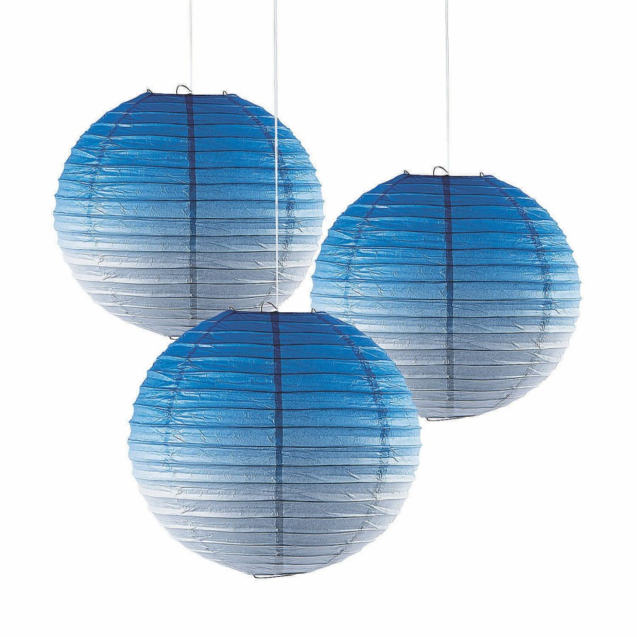 Party Decorations * | Ombre Hanging Paper Lanterns 3 Pc.