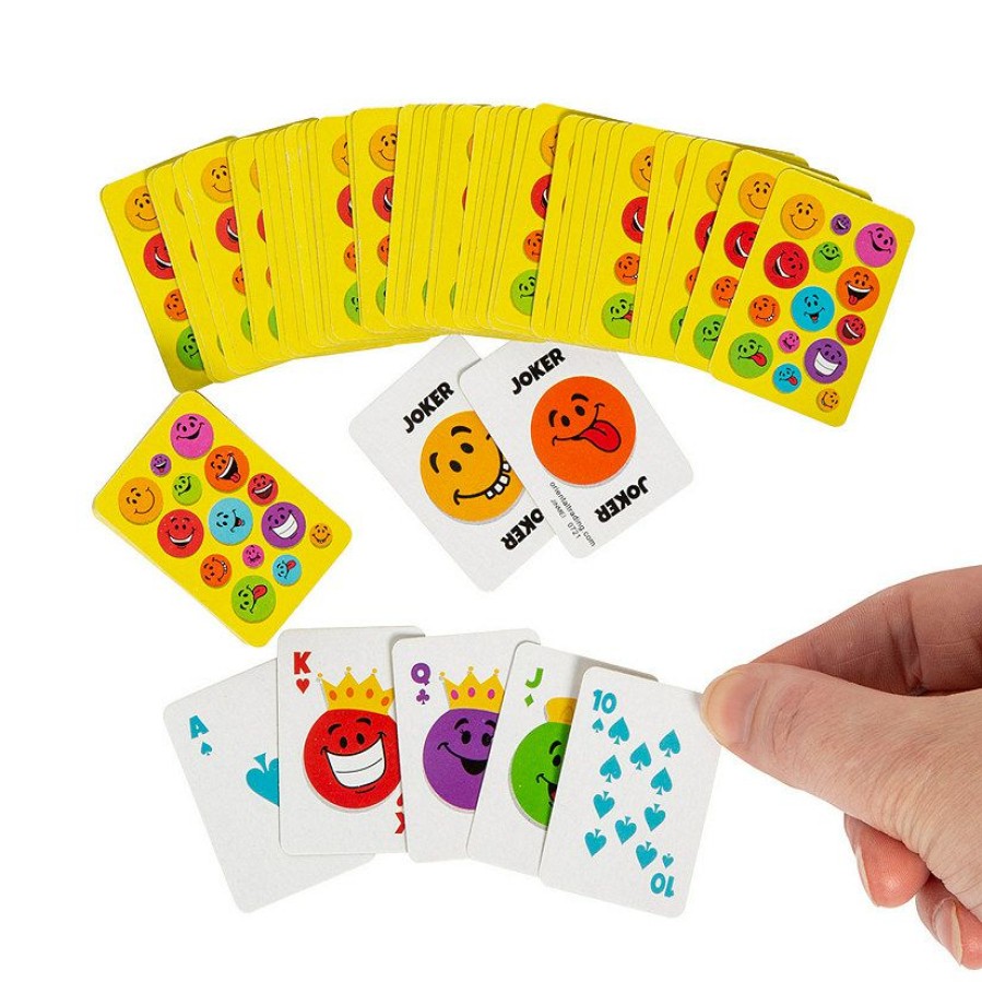 Toys, Games & Novelties * | Smile Face Mini Playing Cards 12 Pc.