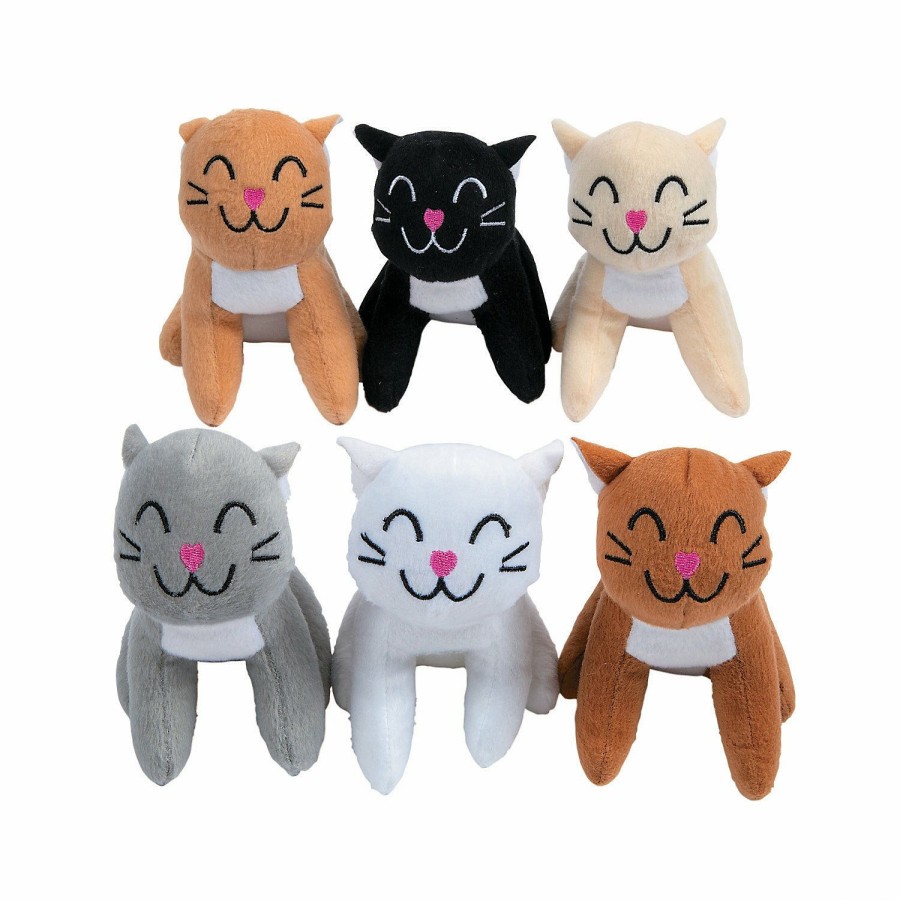 Toys, Games & Novelties * | Mini Smiling Stuffed Cats 12 Pc.