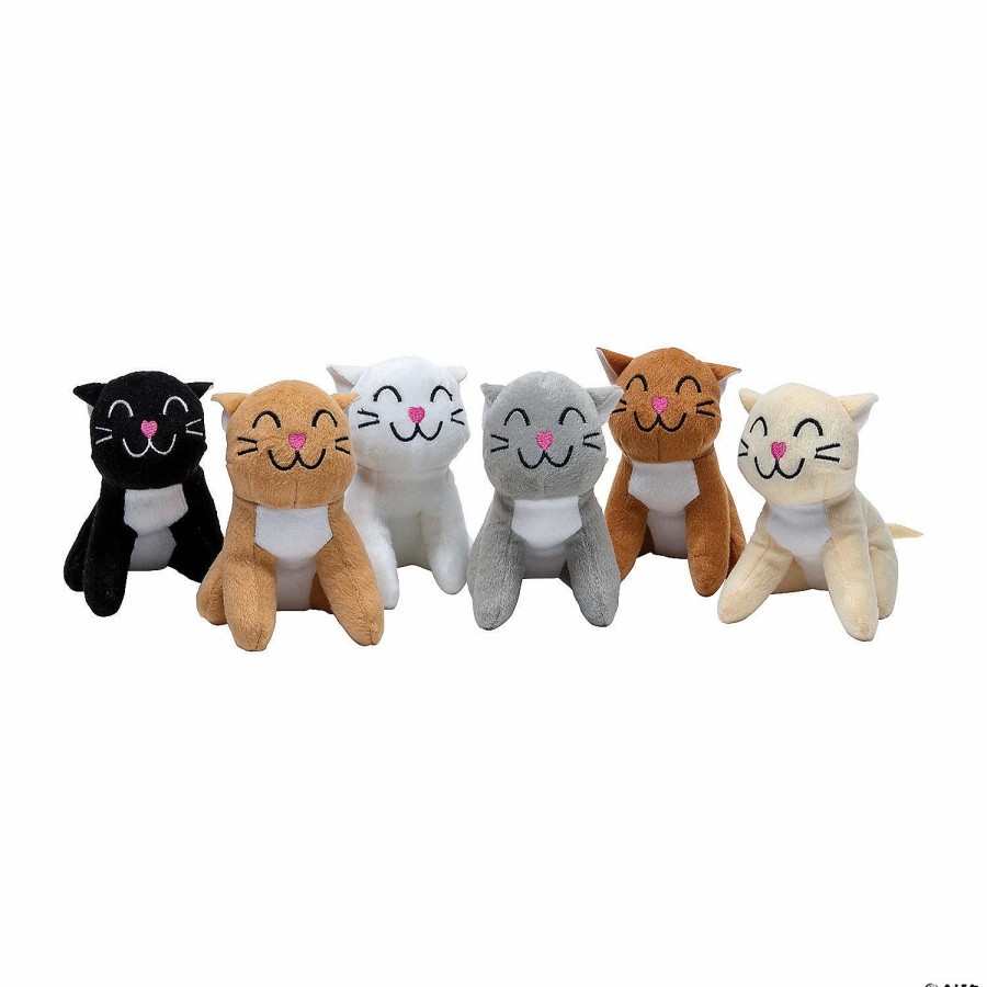 Toys, Games & Novelties * | Mini Smiling Stuffed Cats 12 Pc.