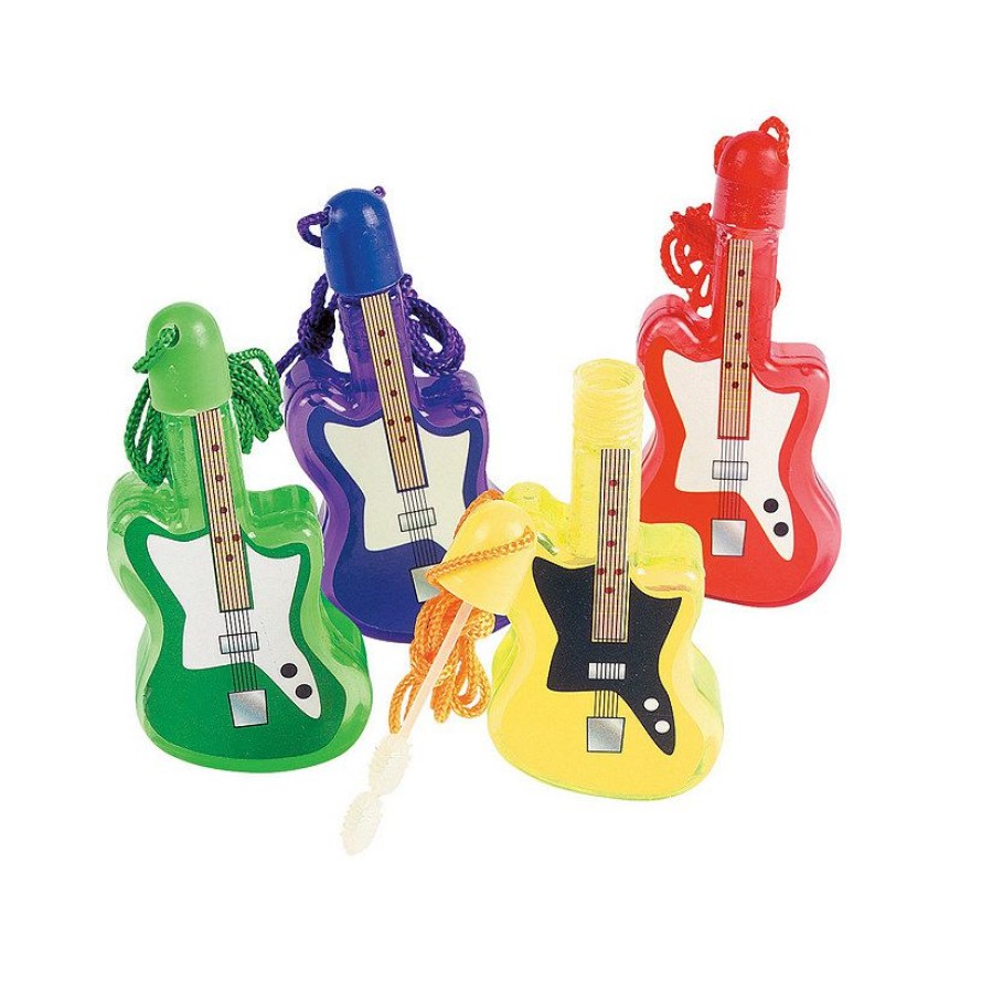 Toys, Games & Novelties * | Guitar Bubble Bottle Necklaces 12 Pc.