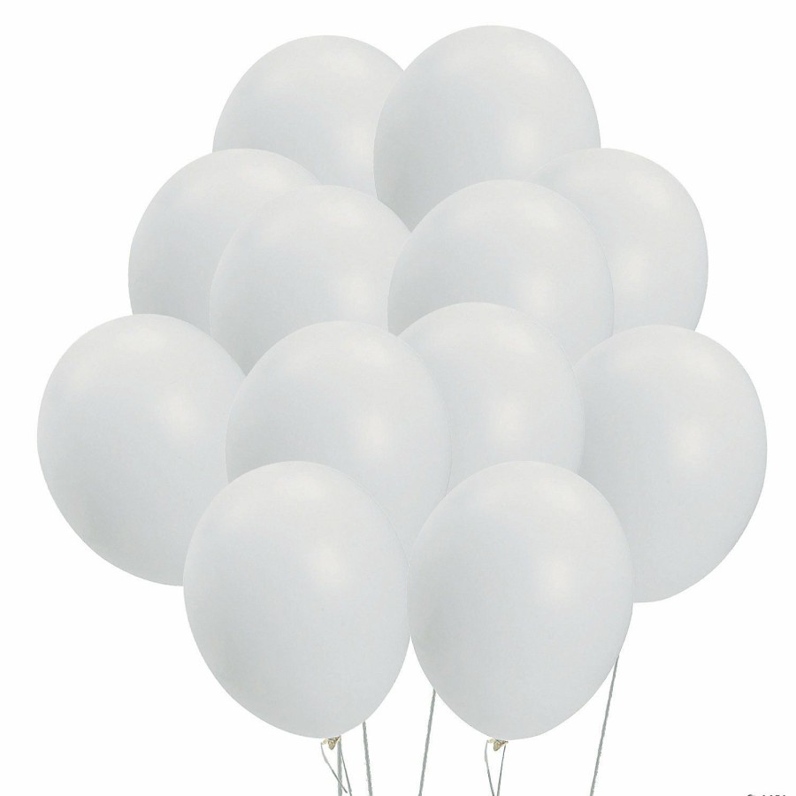 Party Decorations * | White 11 Latex Balloons 12 Pc.