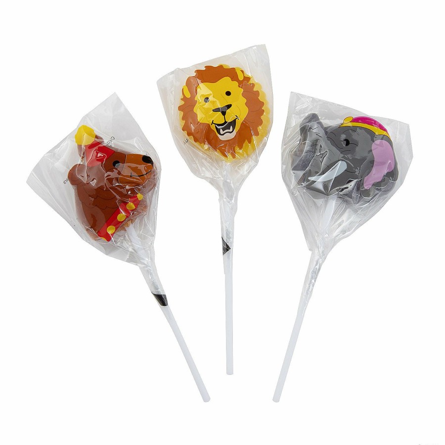 Candy * | Circus Animal Character Lollipops 12 Pc.