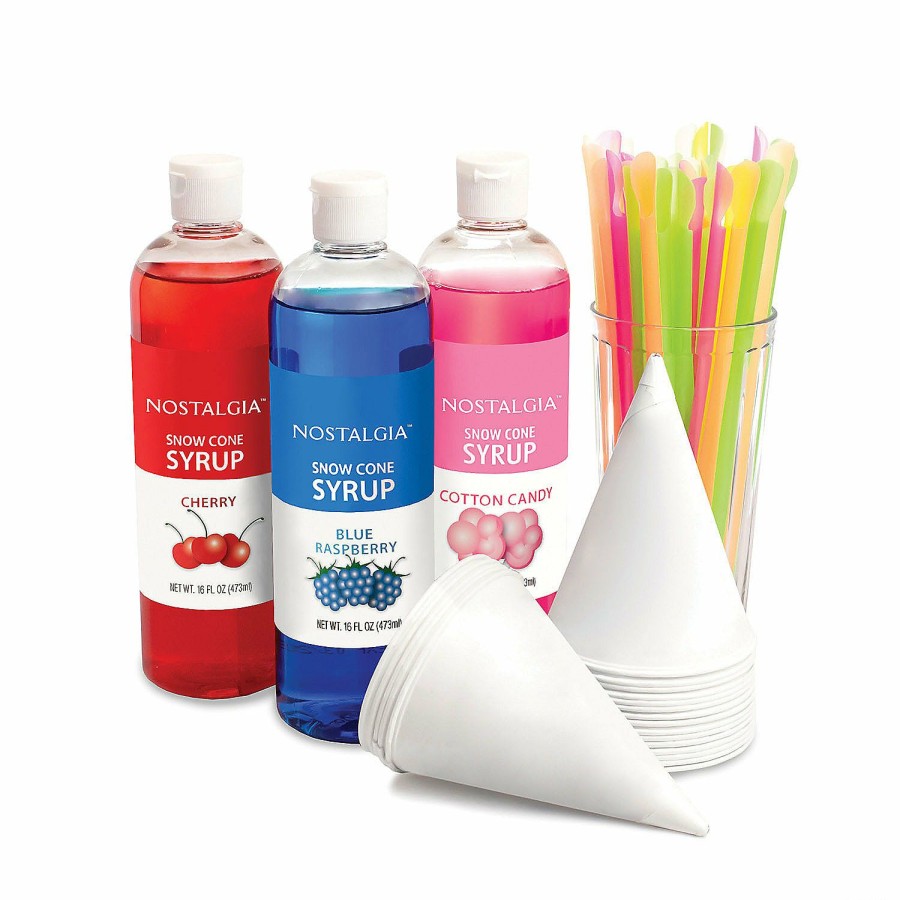 Candy * | Nostalgia 16-Ounce Snow Cone Syrups And Supplies Party Kit