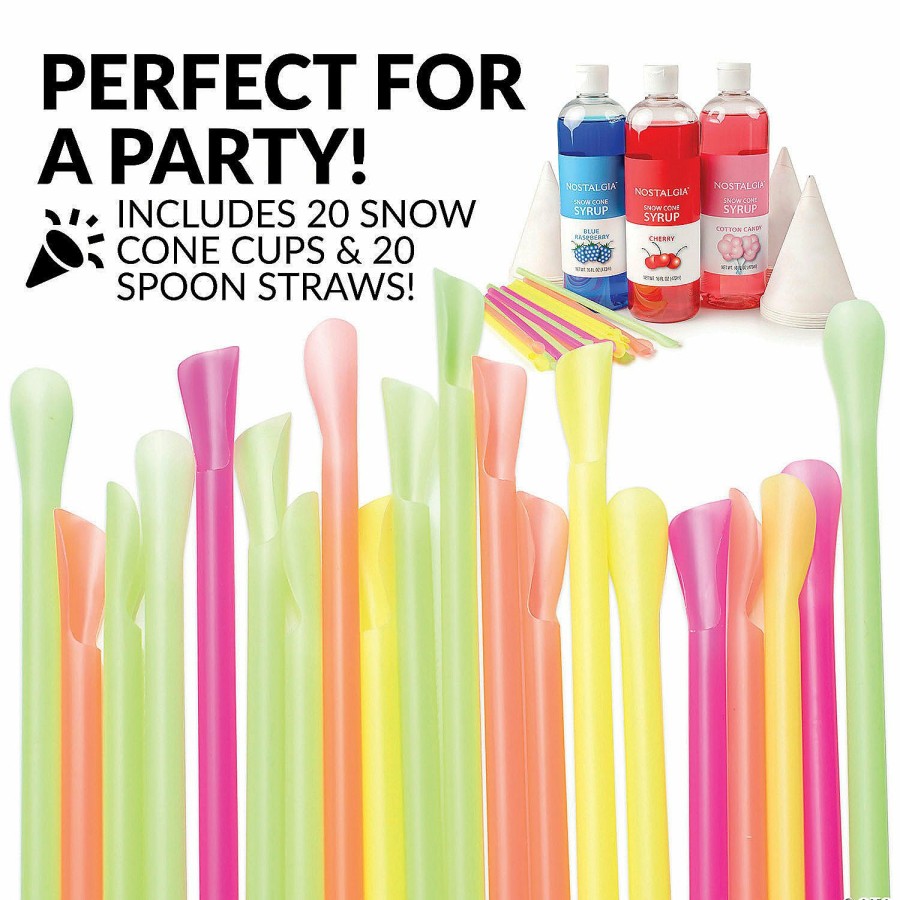 Candy * | Nostalgia 16-Ounce Snow Cone Syrups And Supplies Party Kit