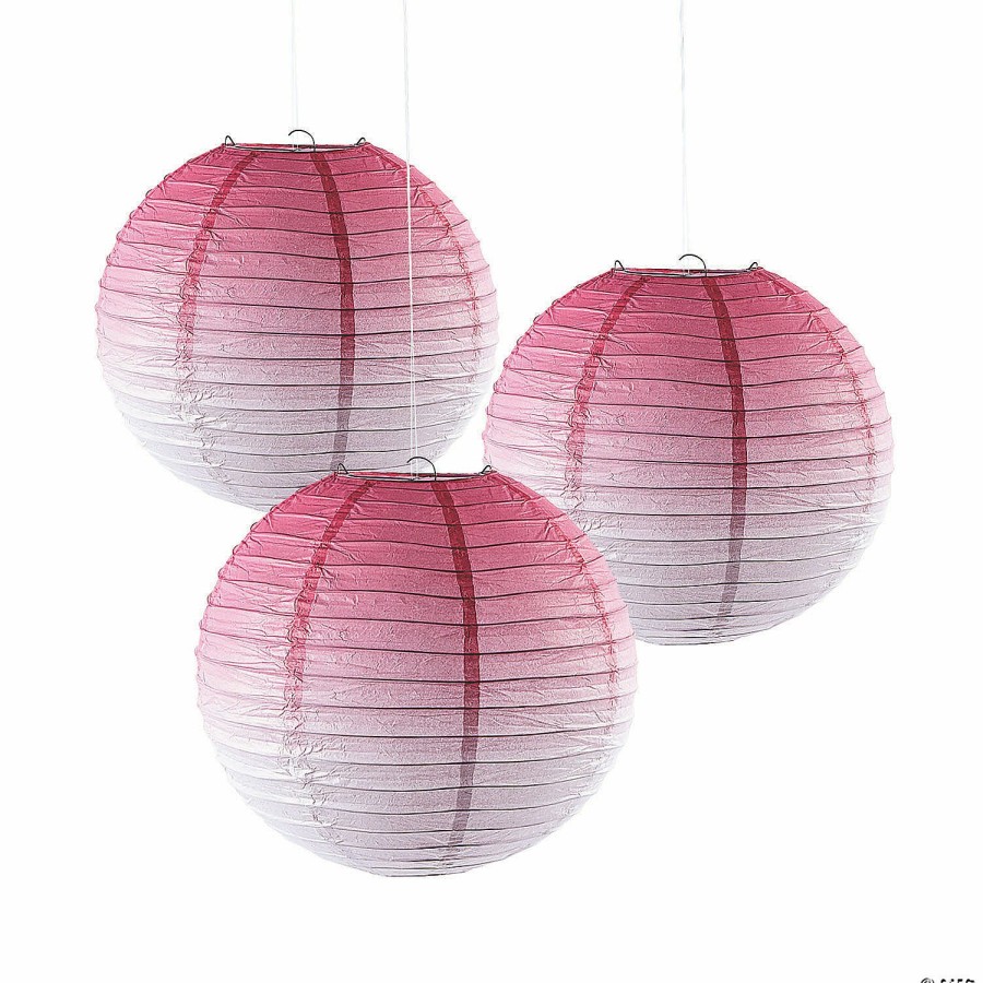 Party Decorations * | Ombre Hanging Paper Lanterns 3 Pc.