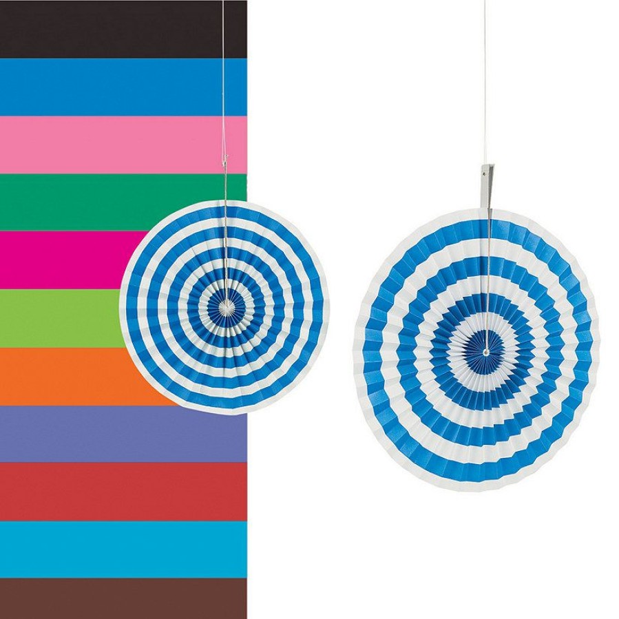 Party Decorations * | Stripe Hanging Fans 6 Pc. Green