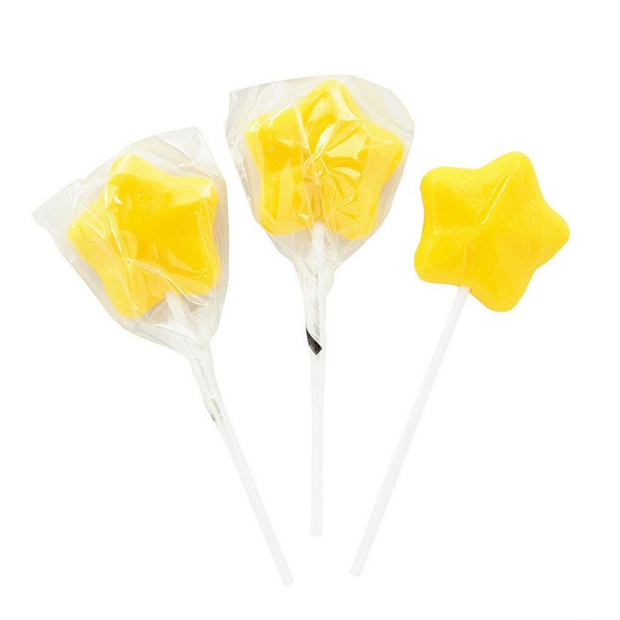 Candy * | Yellow Star Lollipops 12 Pc.