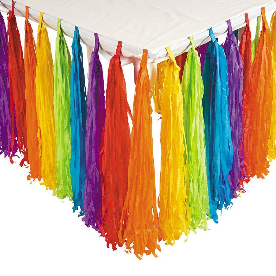 Party Decorations * | Rainbow Party Fringe Table Skirt