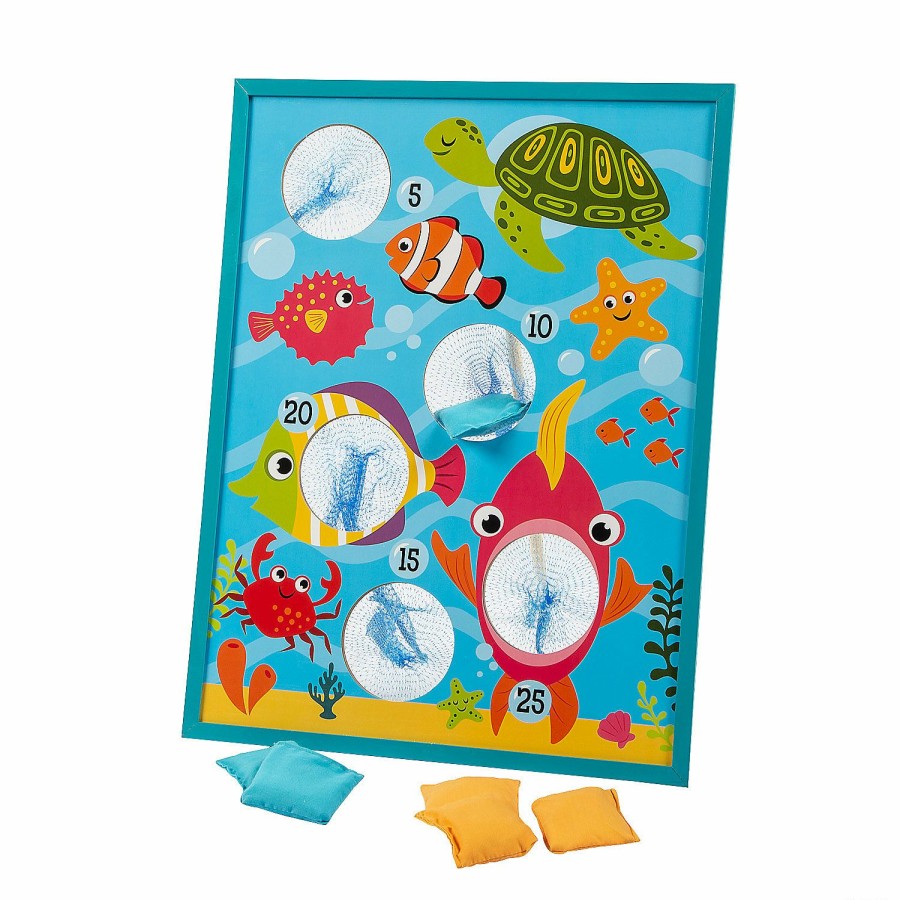 Toys, Games & Novelties * | Tropical Fish Bean Bag Toss Game