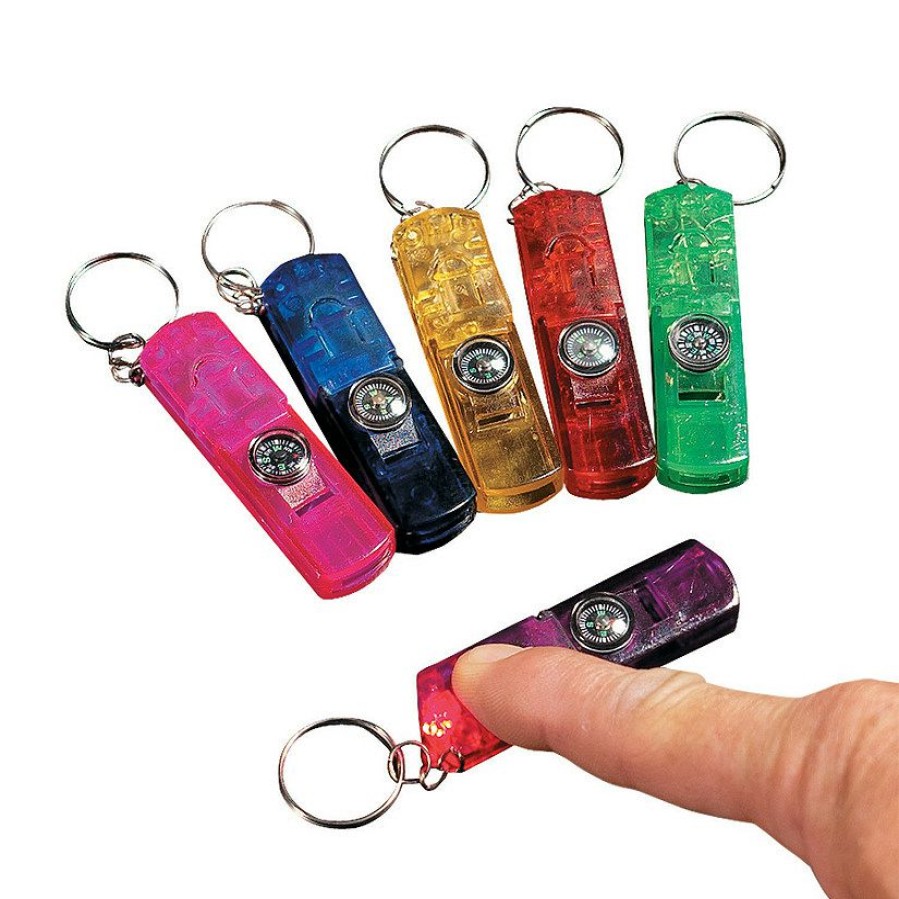 Toys, Games & Novelties * | 3-In-1 Whistle, Toy Compass & Light-Up Keychains 12 Pc.