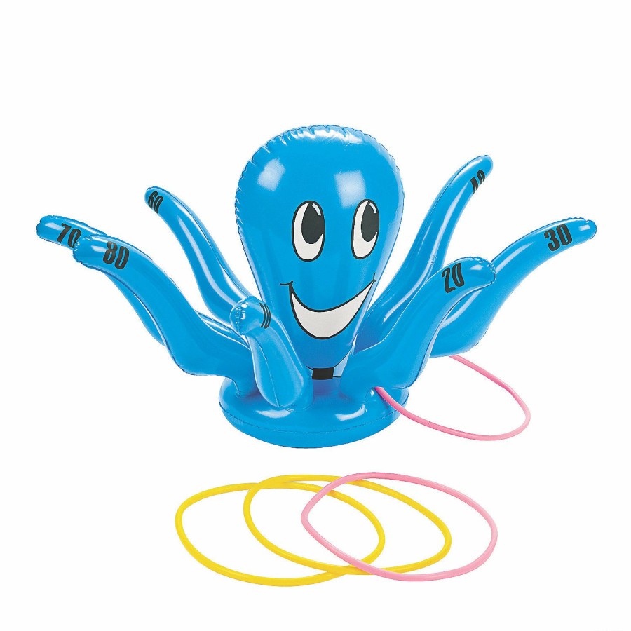 Toys, Games & Novelties * | Inflatable Smiling Octopus Ring Toss Game