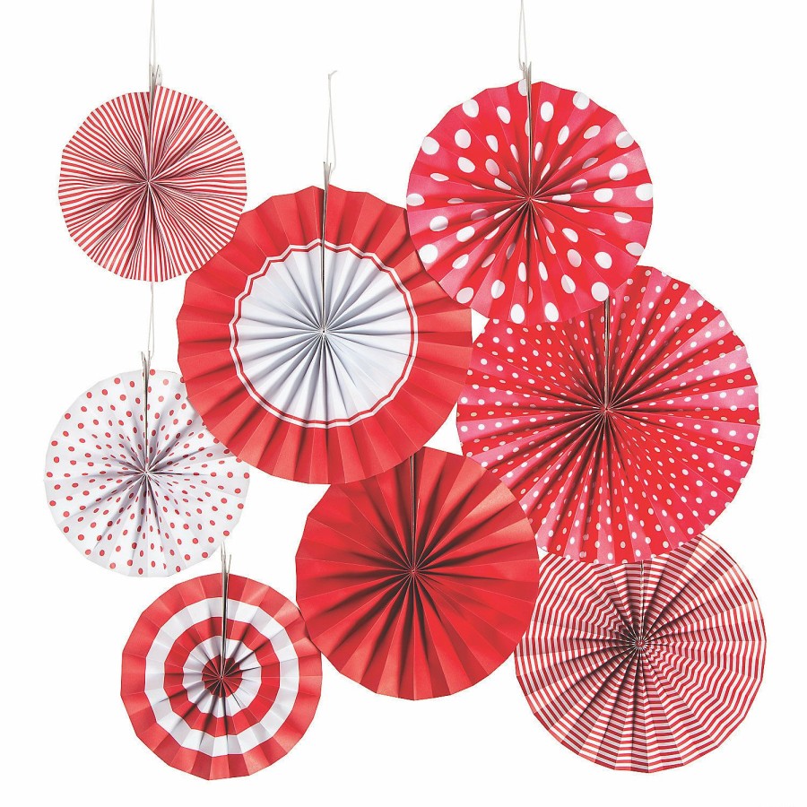 Party Decorations * | Hanging Paper Fan Assortment 8 Pc.