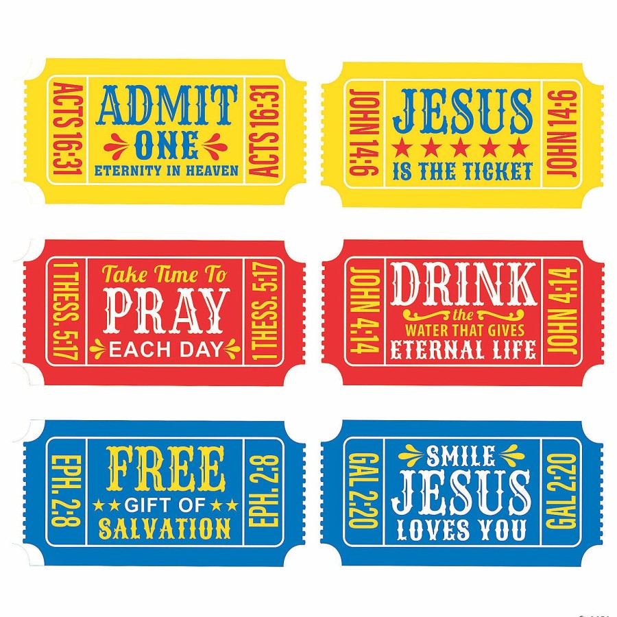 Party Decorations * | Religious Giant Carnival Ticket Cutouts 6 Pc.