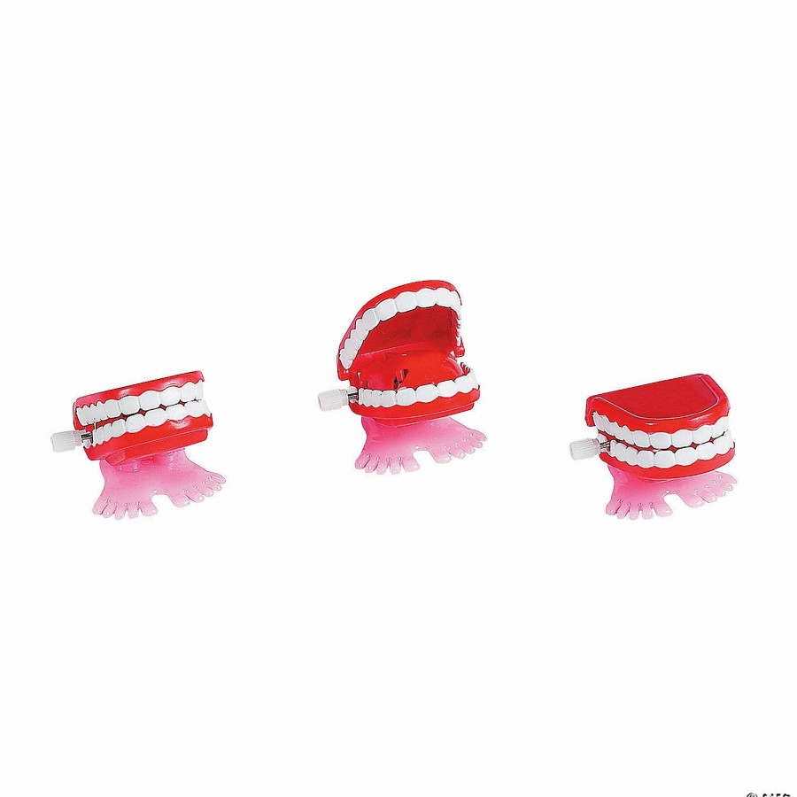 Toys, Games & Novelties * | Mini Wind-Up Chomping Teeth 12 Pc.