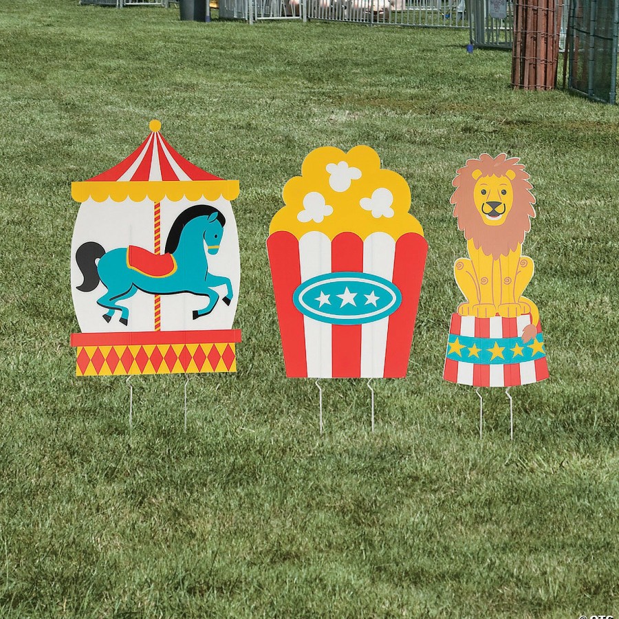 Party Decorations * | Carnival Icons Yard Signs 3 Pc.