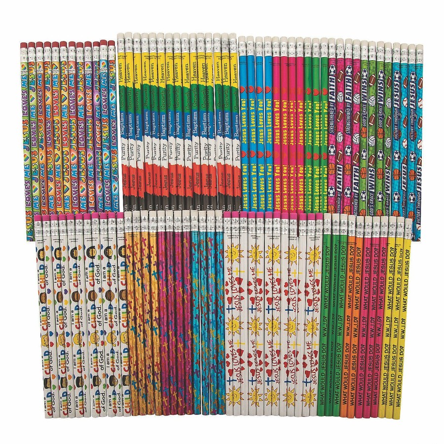 Toys, Games & Novelties * | Bulk Religious Pencil Assortment 100 Pc.