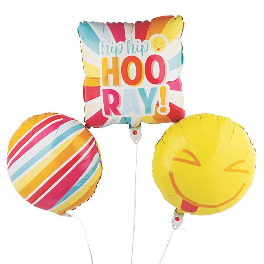 Party Decorations * | Happy Day 18 Mylar Balloons 3 Pc.