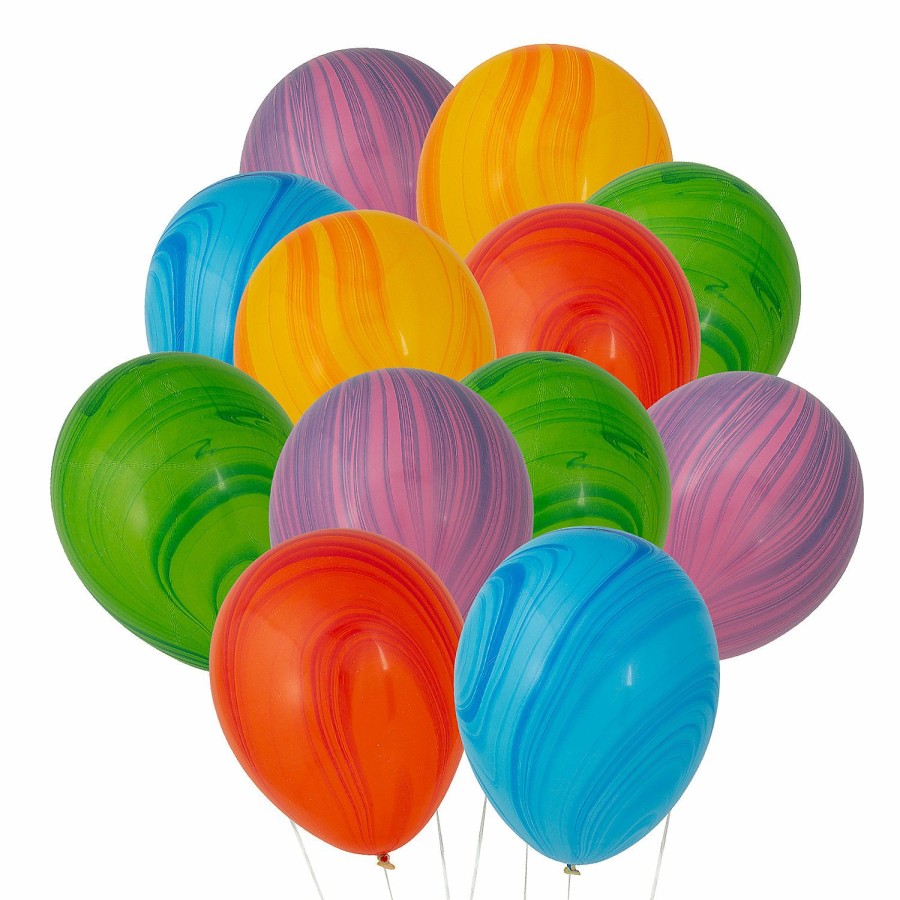 Party Decorations * | Super Agate Rainbow 11 Latex Balloon Assortment 100 Pc.