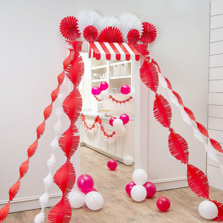 Party Decorations * | 3D Red & White Circus Awning