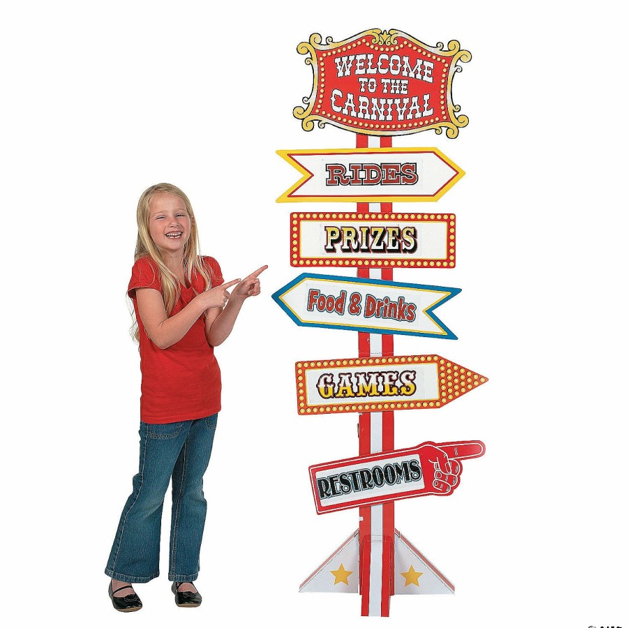 Party Decorations * | Big Top Directional Sign Cardboard Stand-Up