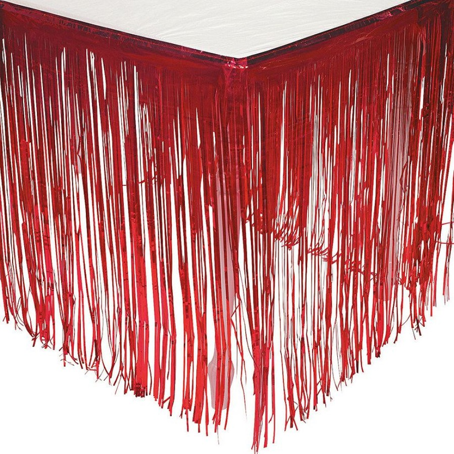 Party Decorations * | Metallic Fringe Plastic Table Skirt