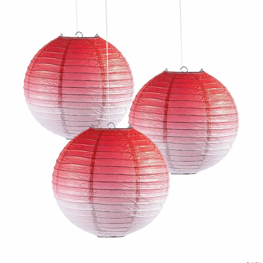 Party Decorations * | Ombre Hanging Paper Lanterns 3 Pc.