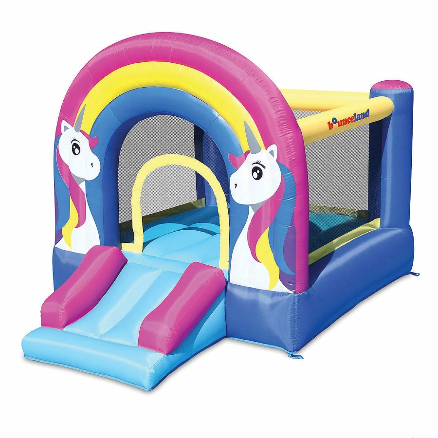 Toys, Games & Novelties * | Bounceland Rainbow Unicorn Bounce House With Slide