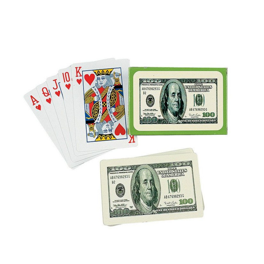 Toys, Games & Novelties * | $100 Bill Playing Cards 12 Pc.